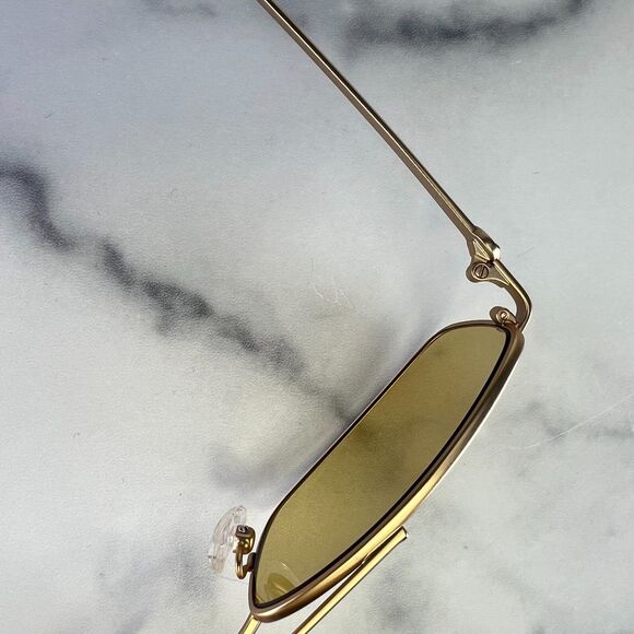 Luv Lou the Rocky Sunglasses Matte Gold Metal Frame Khaki Tint Lens 54-21-140 - Picture 10 of 11